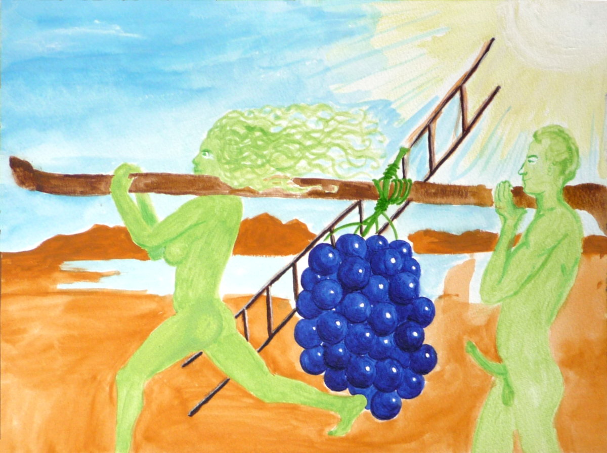 Jan Karpíšek: Víno II, akvarel na papíře, 25,5 x 35 cm, 2007, prodáno v charitativní aukci