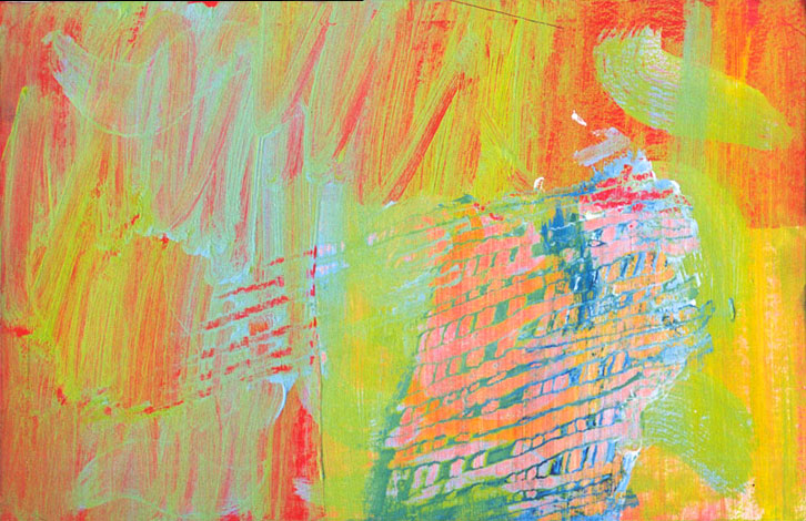 Jan Karpíšek: Abstrakce, akryl na lepence, 2002
