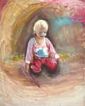 Anya the drawing, oil on paper, 64x51 cm, 1999