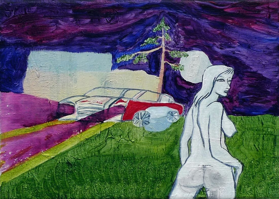 Jan Karpíšek: The Pine, (together with Michal Gogora), acryl on canvas, 25x35 cm, 2009