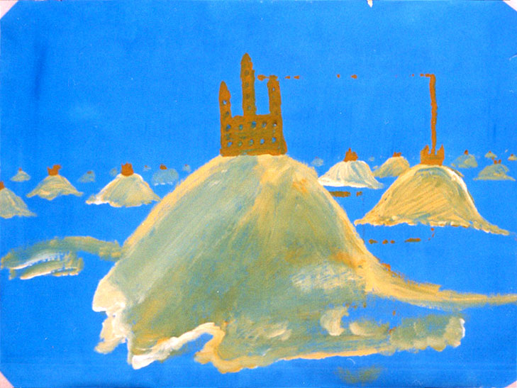 Jan Karpíšek: The Castles, acrylics on paper, 2002