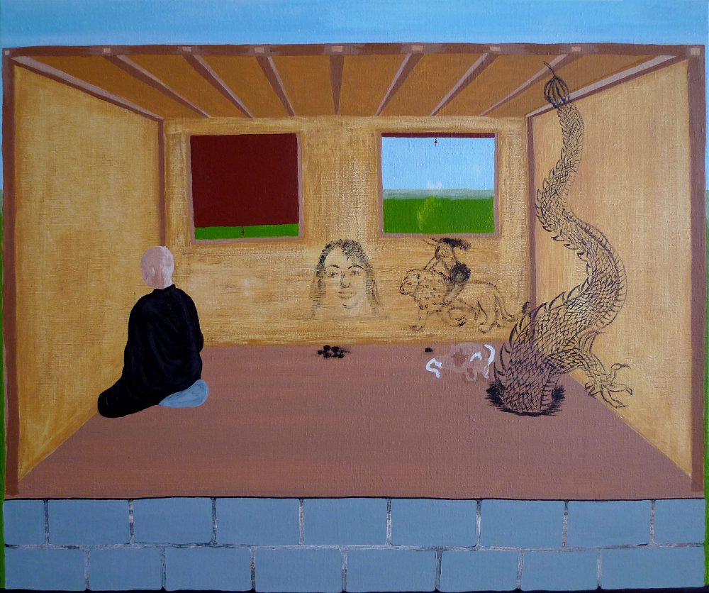Jan Karpíšek: Dragon-Lion-Hero, acryl on canvas, 85x100 cm, 2010