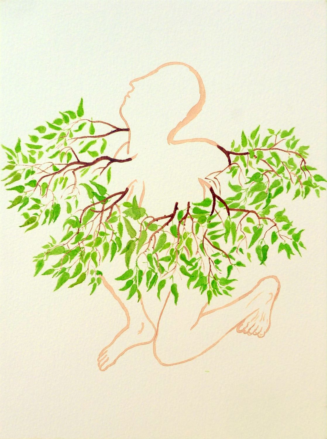 Jan Karpíšek: The Coat of Branches, watercolor on paper, 30x21 cm, 2014