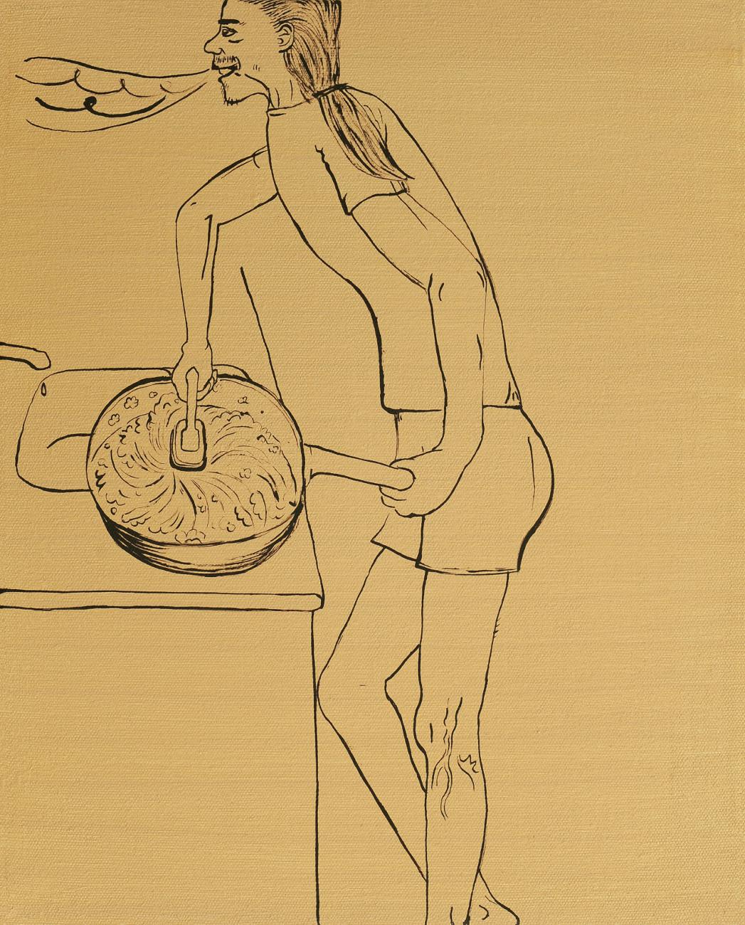Jan Karpíšek: Dishwashing Bloom, acryl on canvas, 50x40 cm, 2011