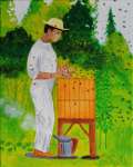 Včelař, akryl na plátně, 50x40 cm, 2011