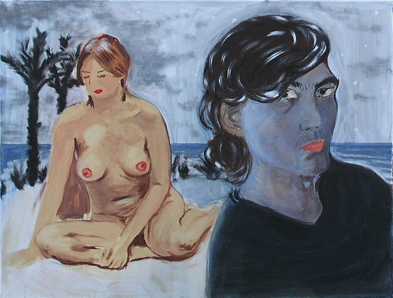 Jan Karpíšek: Palms (Island), oil on canvas, 40x60 cm, state in 2004