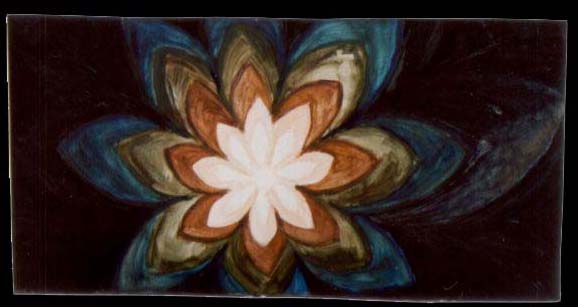 Jan Karpíšek: Květ, olej na sololitu, 29x57 cm, 2001