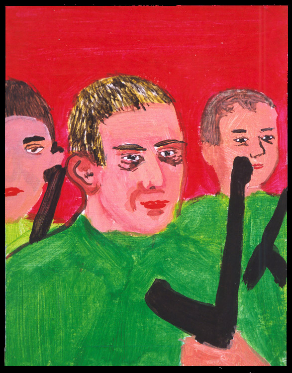 Jan Karpíšek: The Soldiers, acryl on carton, 2002
