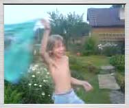Free 3gp video: Sister Aneta at her age of 9 shouting in ecstasy that she IS HERE, garden in Třešť LOL! - 705KB