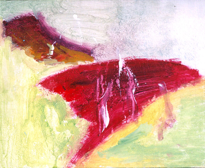 Jan Karpíšek: Abstrakce, akryl na lepence, 2002