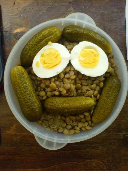 Umění z jídla, čočka a vejce - Art made of food, lentils and eggs