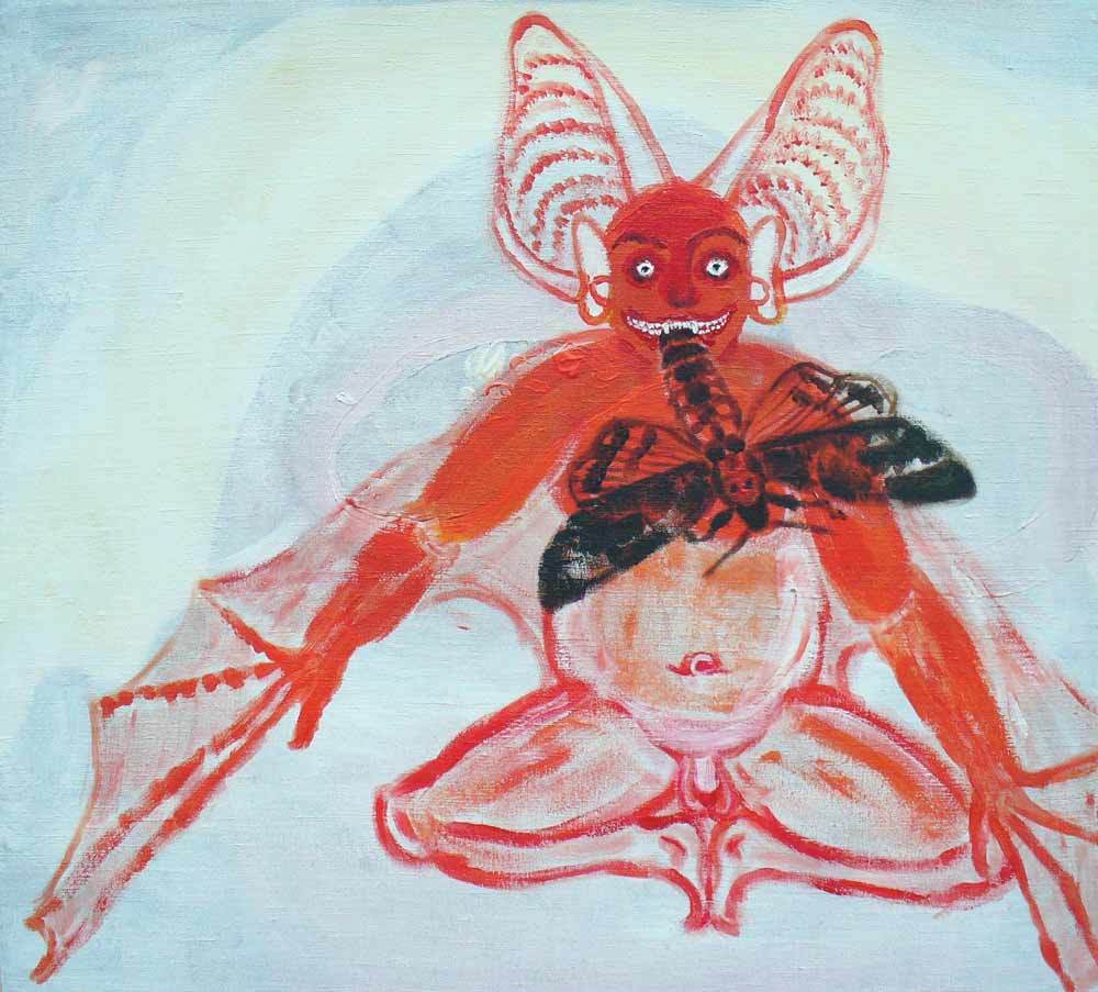 Jan Karpíšek: Buddha Bat, acryl on canvas, 62x68 cm, 2006