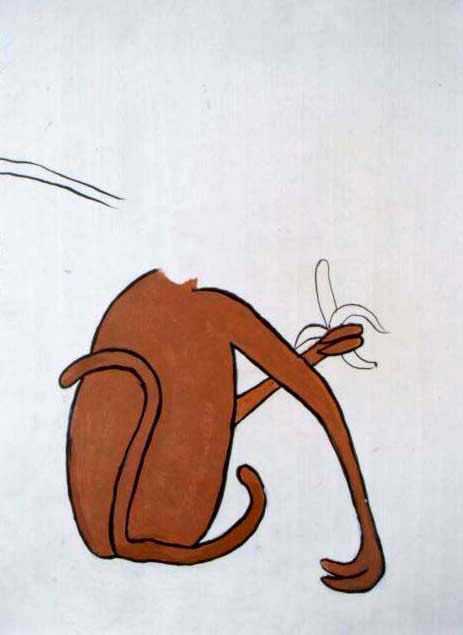 Jan Karpíšek: Mysl - Velké odhalení, tempera on paper, 82x60 cm, 2001