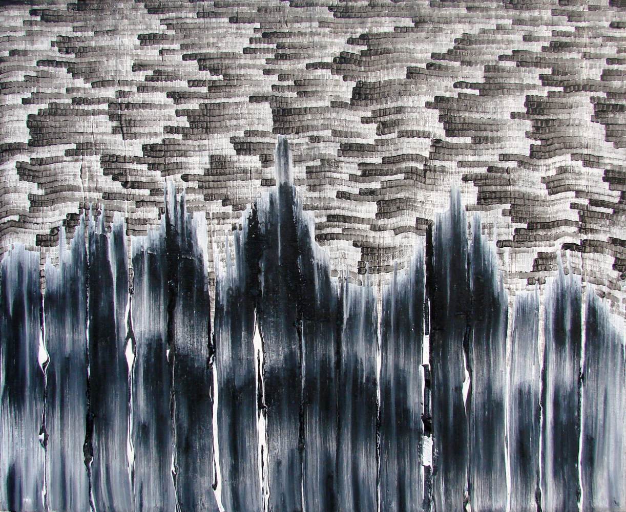 Jan Karpíšek: The Landscape with Time, acryl on canvas, 44x53 cm, 2002 (2007)