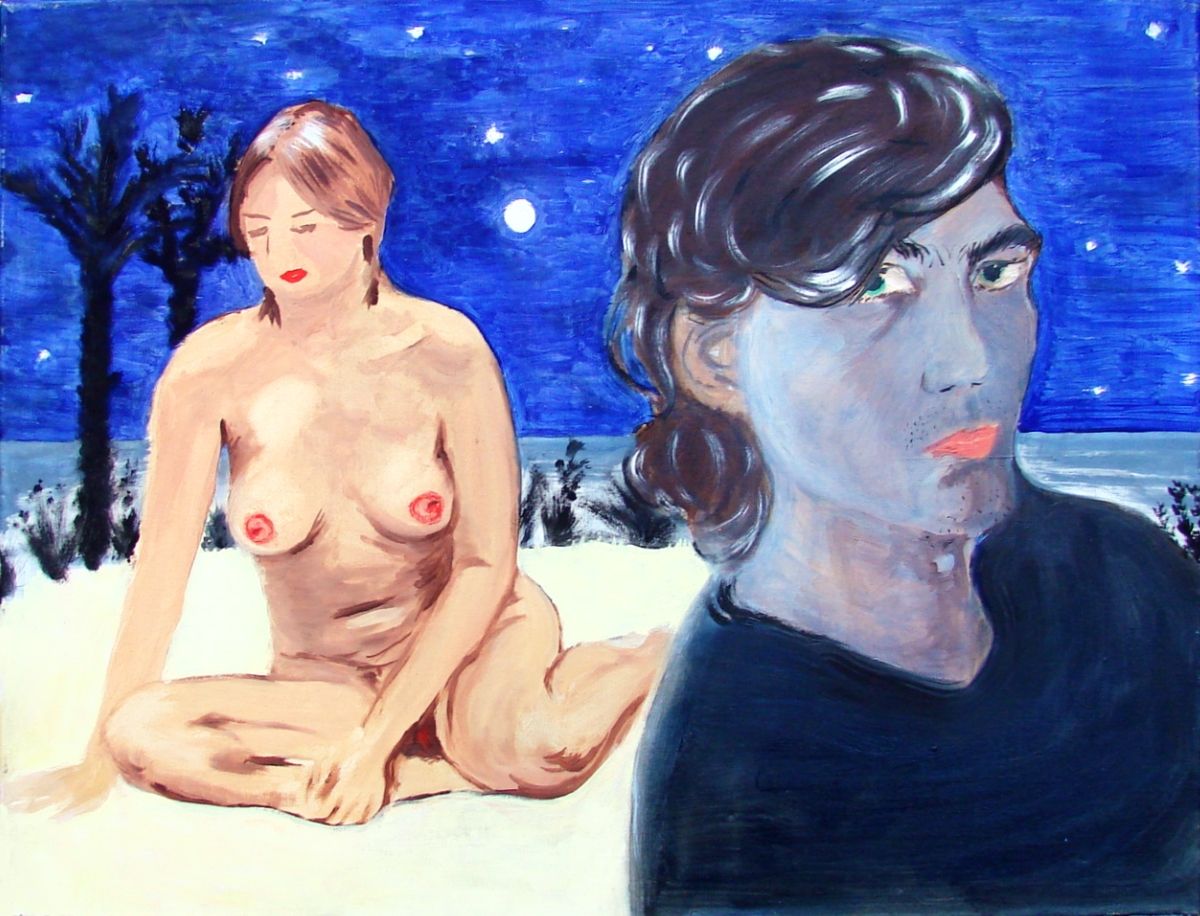 Jan Karpíšek: Ostrov (Palmy), olej na plátně, 40x60 cm, 2005