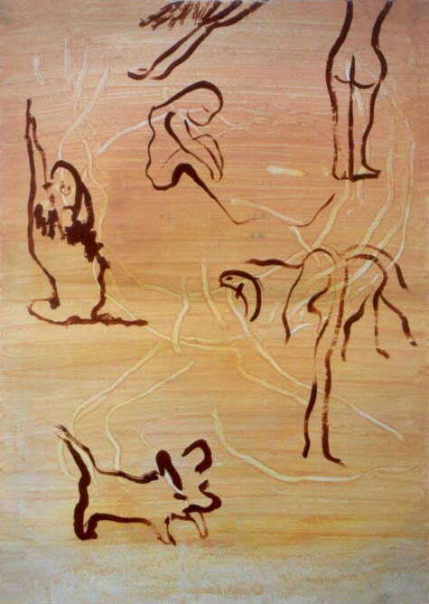 The Phenomenons, oil on paper, 83x59 cm, 2001