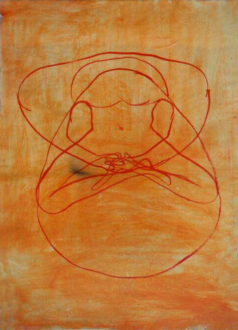 Linky bytosti, olej na papíře, 84x59 cm, 2001