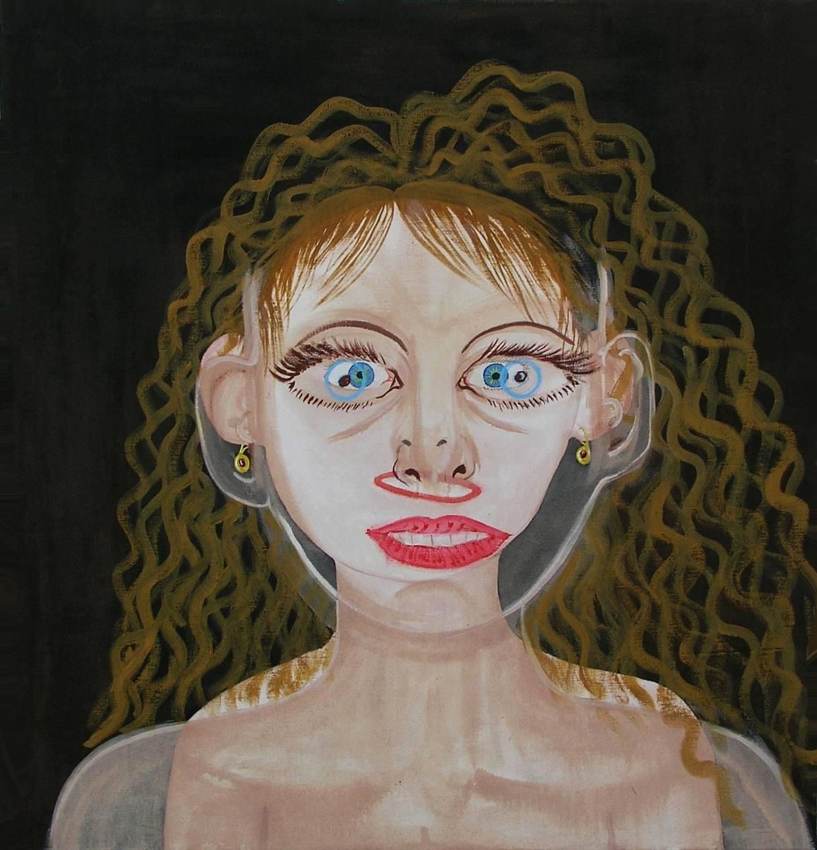 Jan Karpíšek - Diplomová práce: Čas ženy, olej na plátně, 100x95 cm, 2005, prodáno v Amaro Jilo