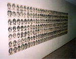 231 self-portraits, caligraphy, semester work in studio Performance at FaVU, Karpíšek, May 2002