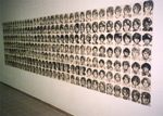 231 autoportrétů, kaligrafie, klauzury v atelieru Performance na FaVU, Karpíšek, květen 2002