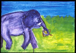 Slon, akryl, 2002