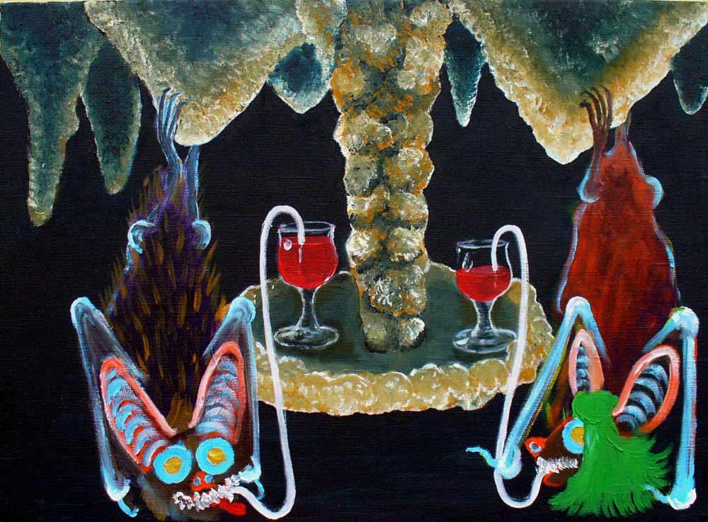 Jan Karpíšek: On the Wine, acryl on canvas, 57x77 cm, 2006, sold in a benefit auction