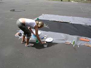 Příprava propagace - malování plachty
